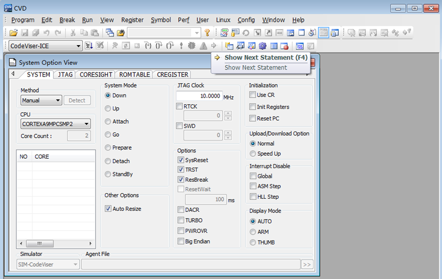 How to Configure Debugging for Cortex-A9 Dual-Core Using CodeViser