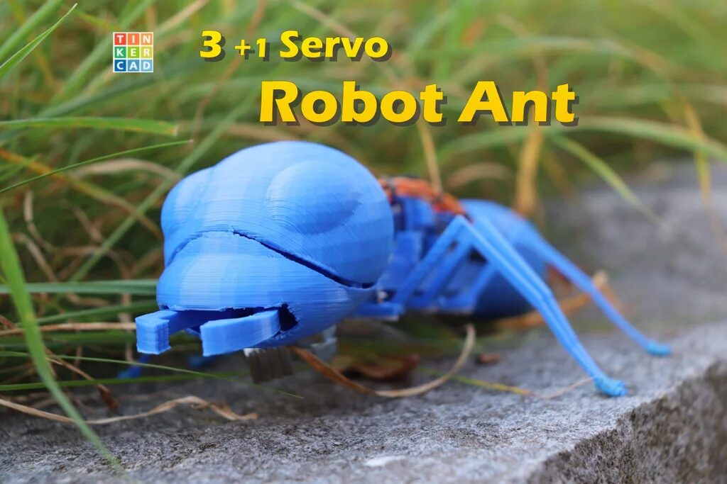 Building a Minimalist Mechanical Ant with ESP32 and Three Servos