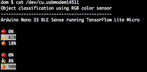 Quick Fruit Recognition Using Arduino and TensorFlow Lite Micro